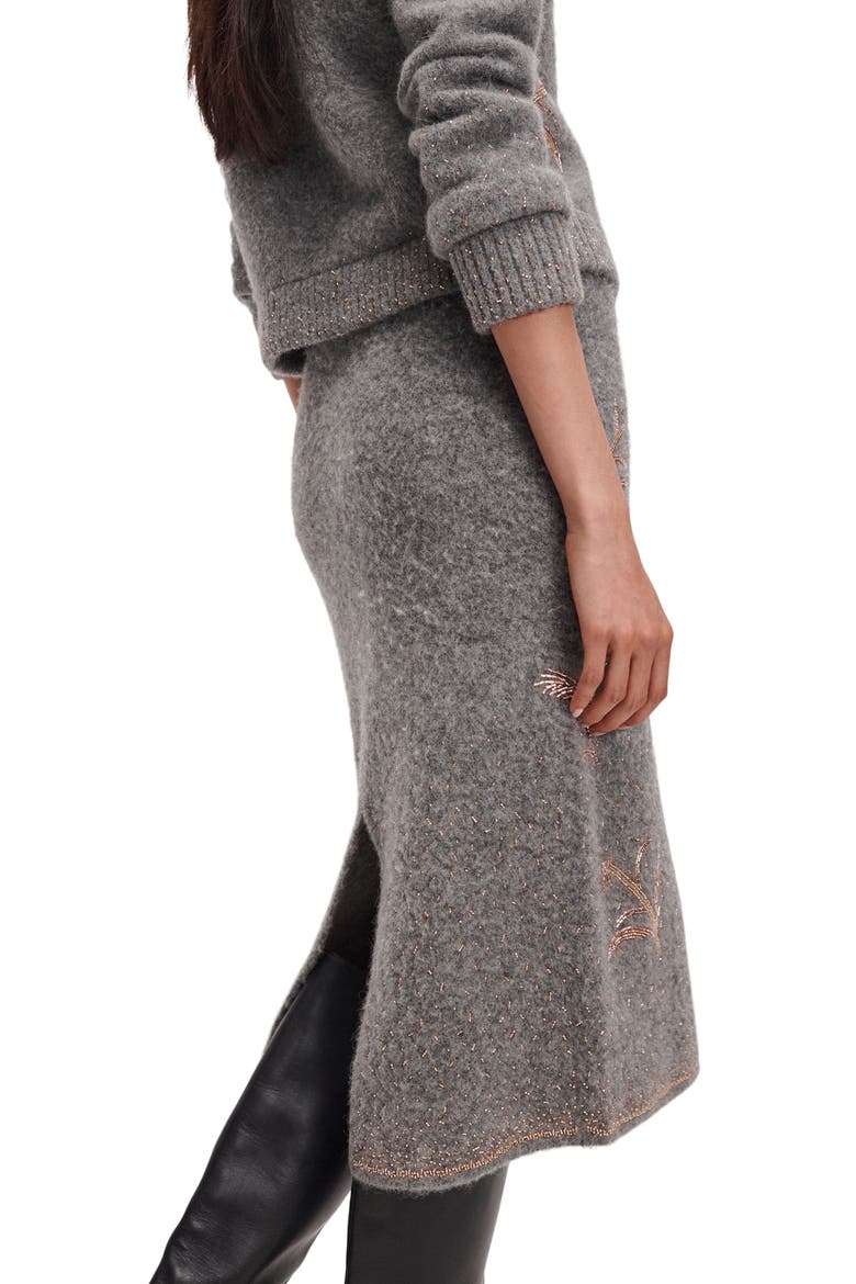 Iris Beaded Midi Skirt, Alternate, color, GREY
