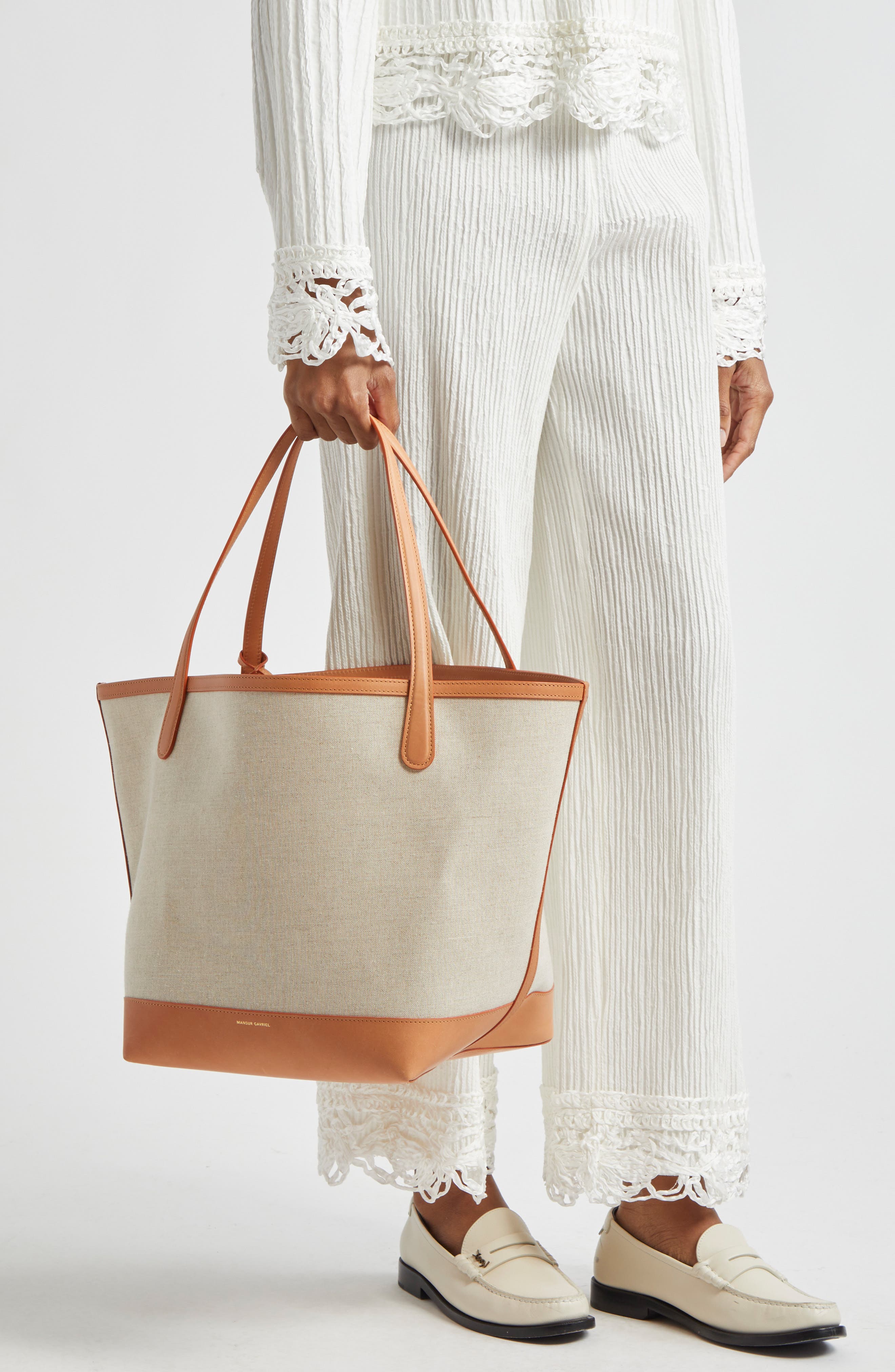 Mansur Gavriel Everyday Soft Canvas & Leather Tote, Alternate, color, 
