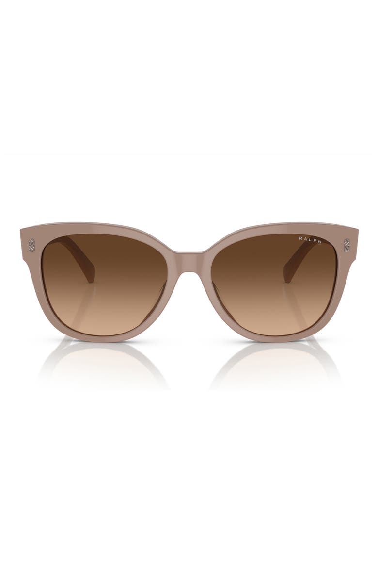 RA5305U 56mm Gradient Cat Eye Sunglasses, Main, color, SHINY SOLID BEIGE / BROWN
