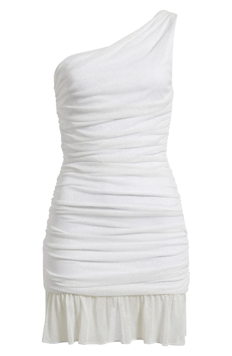 Jump Apparel Glitter Ruffle One-Shoulder Minidress, Alternate, color, 