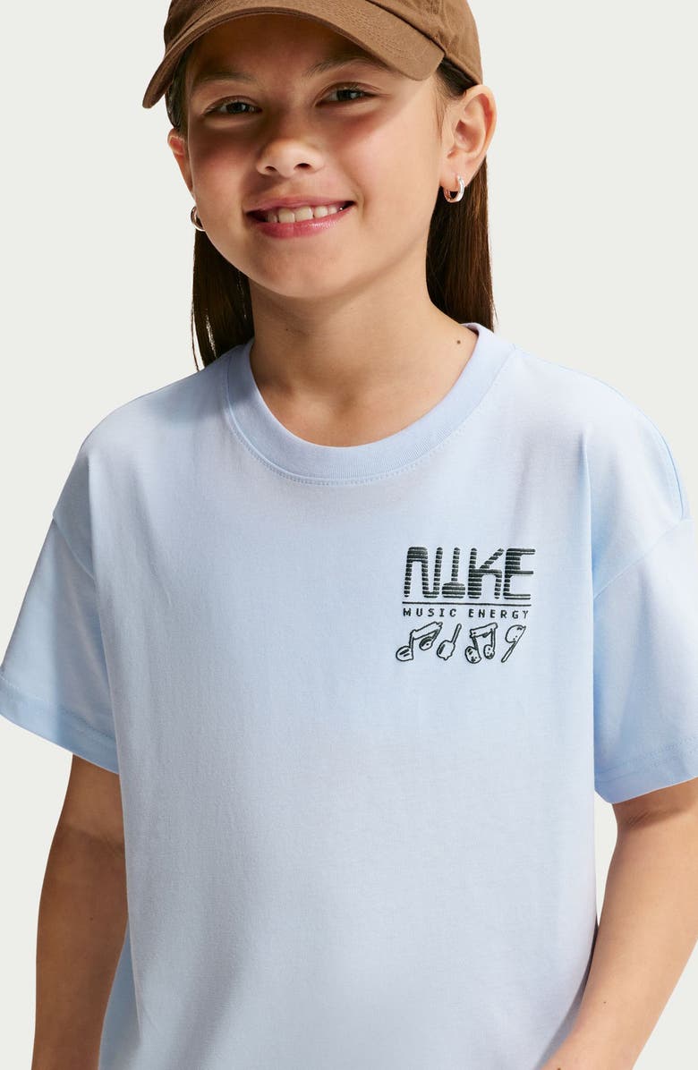 Nike Kids' Max90 Swoosh Sounds Graphic T-Shirt, Alternate, color, Hydrogen Blue