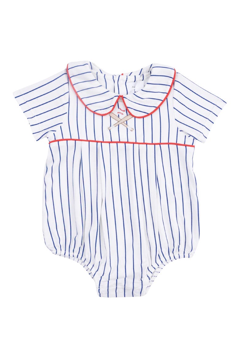 Baseball Stripe Bodysuit, Main, color, CREAM NAVY