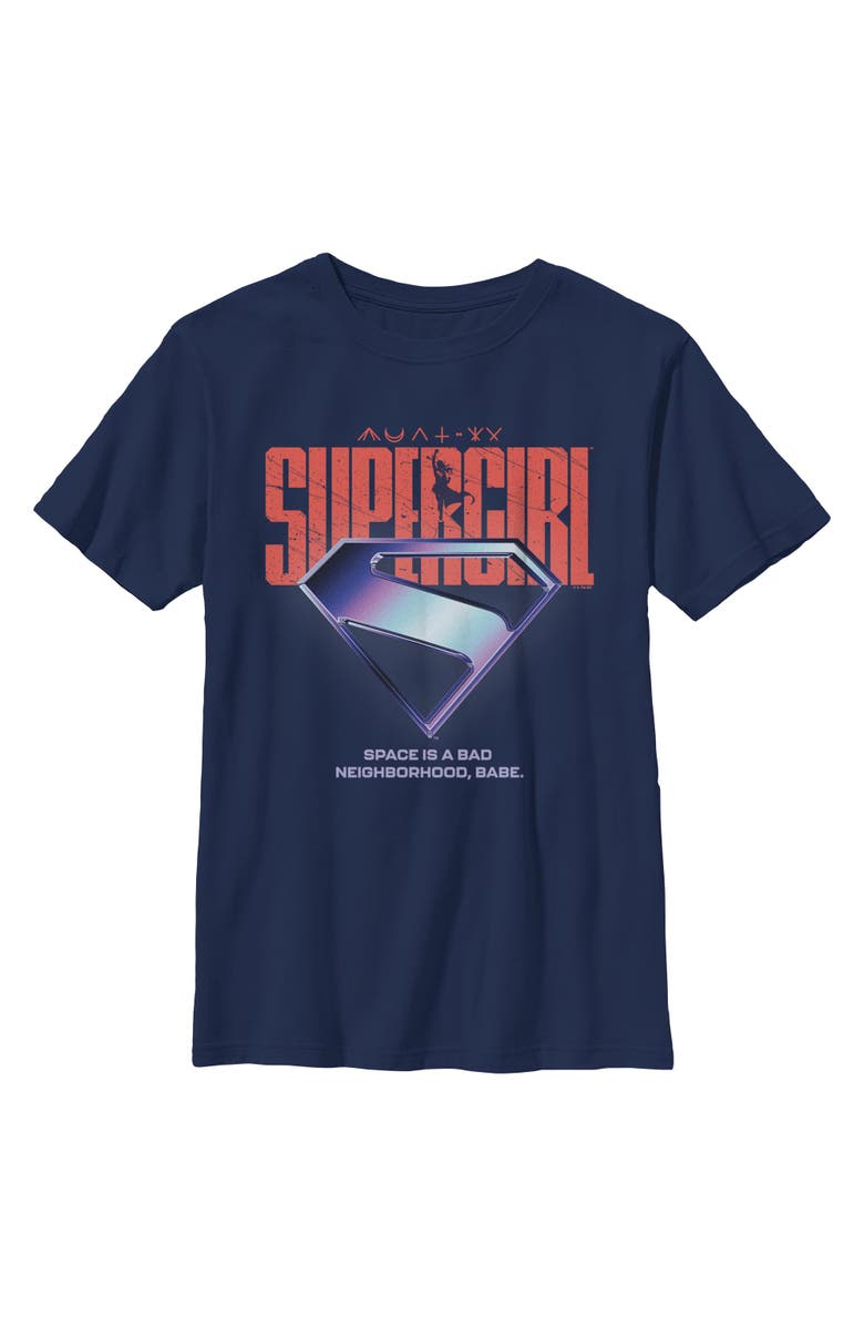 Supergirl Boy's Supergirl Space Is Bad Logo  Graphic T-Shirt, Main, color, Navy Blue
