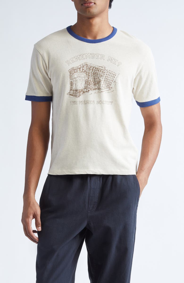 PALMES Remember Ringer Graphic T-Shirt, Main, color, Broken White