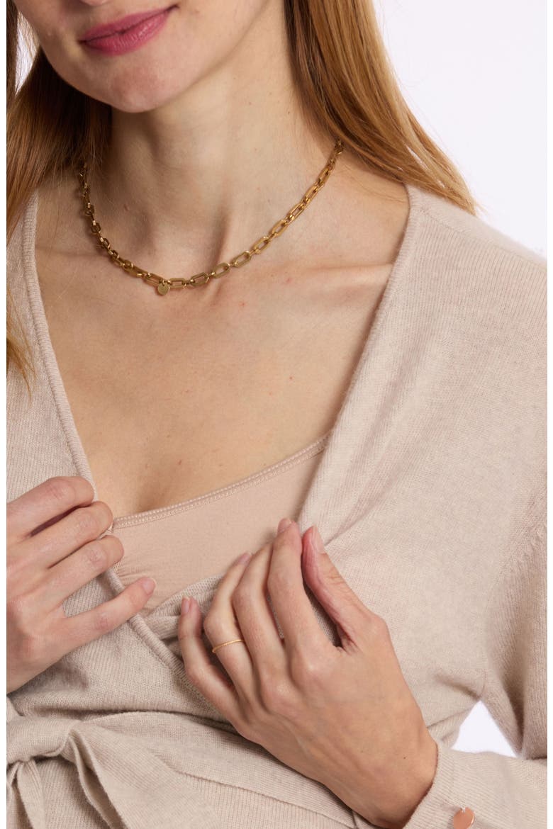 Beverly Wool Blend Wrap Maternity/Nursing Sweater, Alternate, color, BEIGE