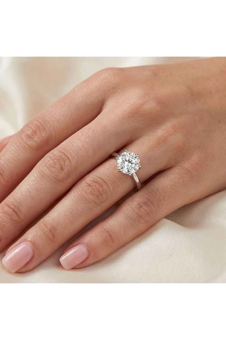 VS 2 1/2CT Lab Grown Diamond 6-Prong Solitaire Engagement Ring 14k Gold, Alternate, color, 14k White Gold