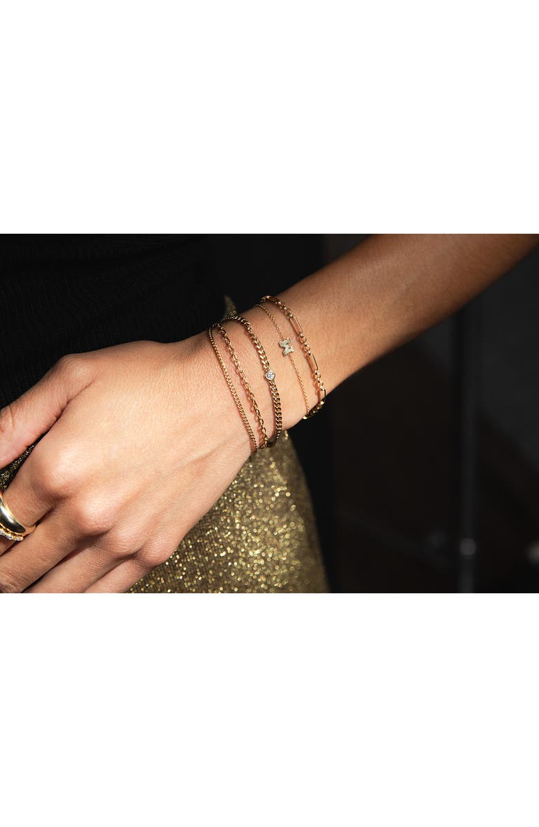 Zoë Chicco 14K Gold Paper Clip Station Chain Bracelet, Alternate, color, Yellow Gold