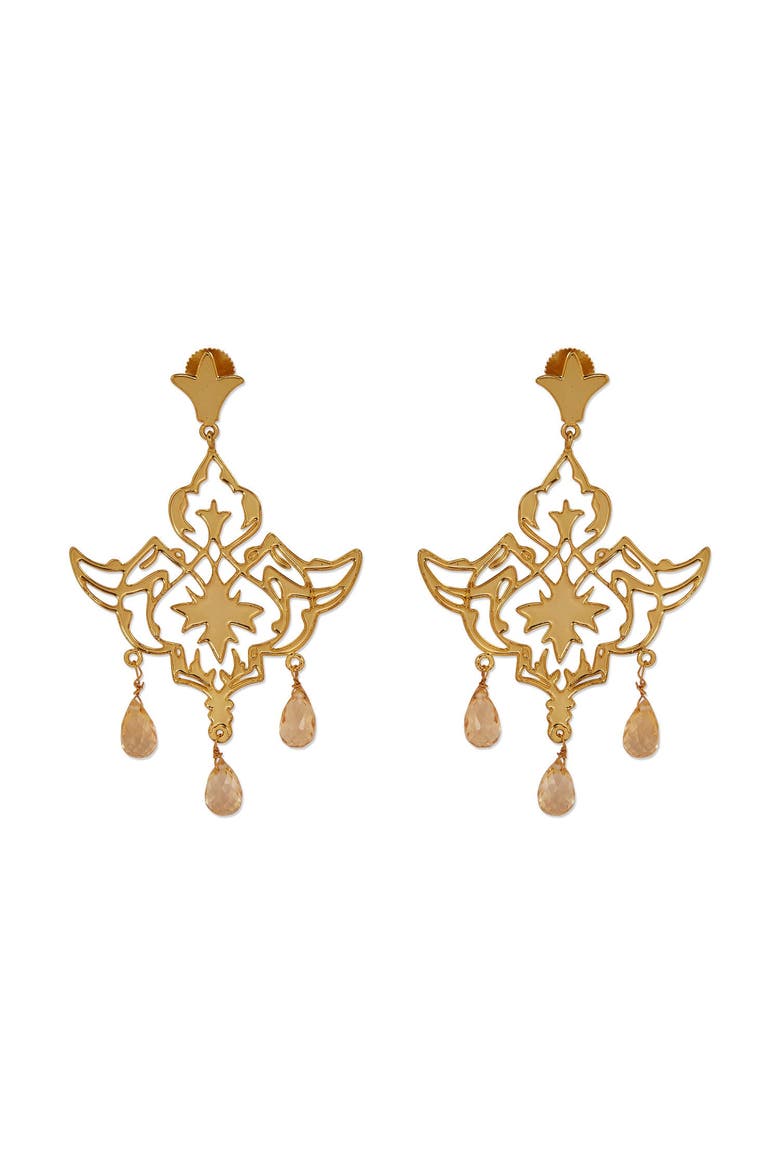 Mir Citrine Drops, Main, color, Gold Plated