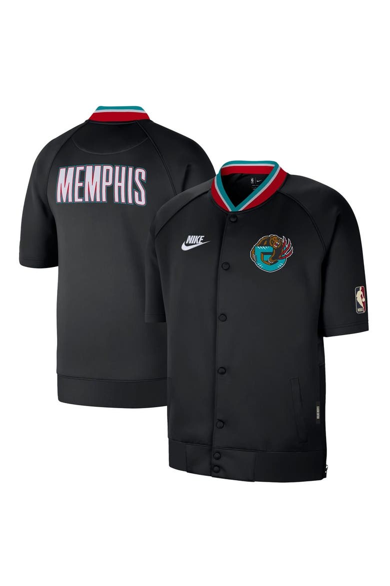Men's Nike Black Memphis Grizzlies Classic Edition Hardwood Classics Authentic On-Court Game Full-Snap Jacket, Main, color, Black
