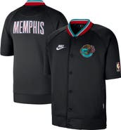 Nike Men's Nike Black Memphis Grizzlies Classic Edition Hardwood Classics Authentic On-Court Game Full-Snap Jacket