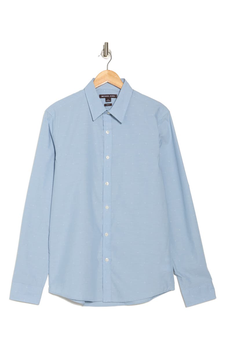 Michael Kors Slim Fit Diamond Dobby Dress Shirt, Alternate, color, Chambray