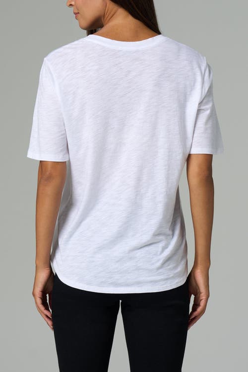 Franne Golde Slub Jersey V-neck Elbow Sleeve Tee