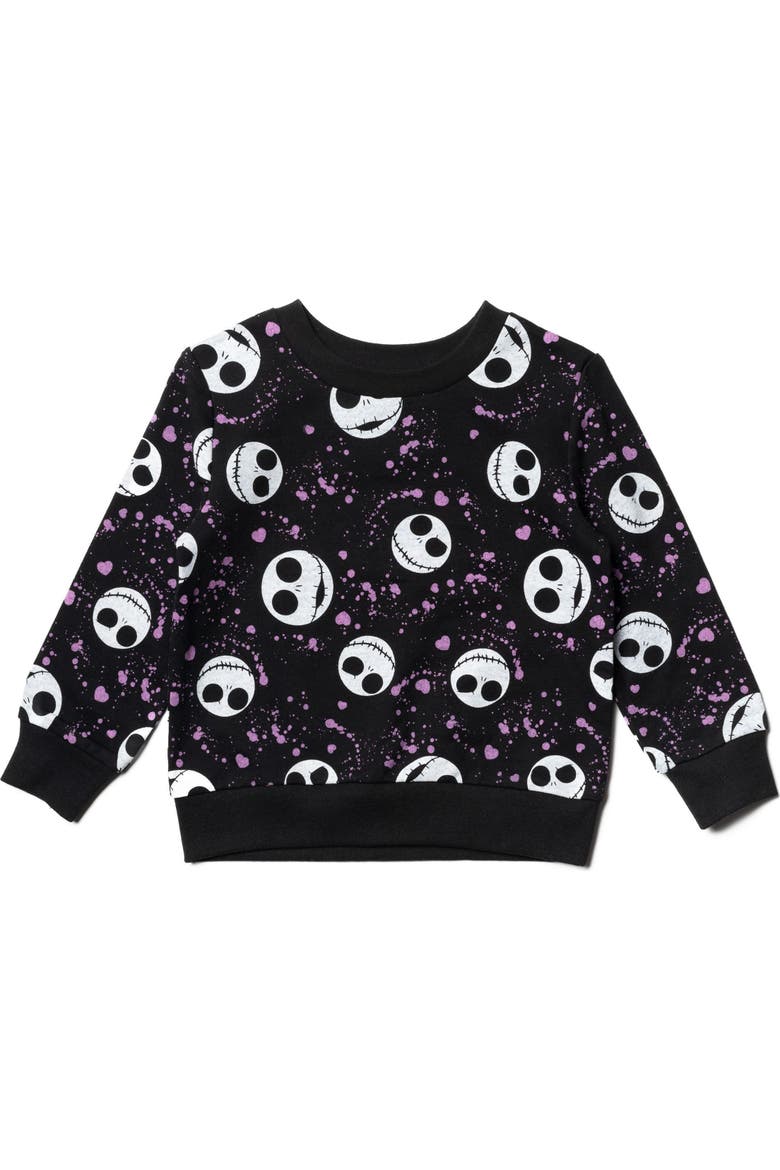 Nightmare Before Christmas Jack Skellington Pullover Sweatshirt, Main, color, Black Jack Skellington