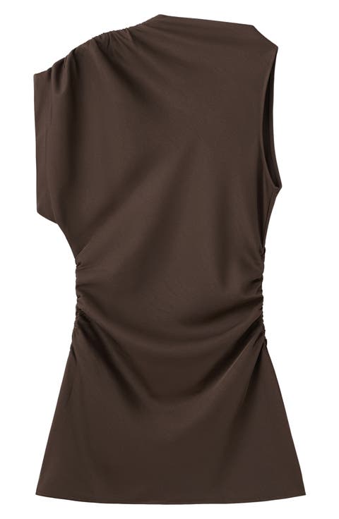 Side Ruched Asymmetric Dress