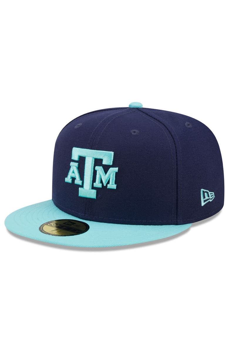 New Era Men's New Era Navy/Light Blue Texas A&M Aggies 59FIFTY Fitted Hat, Alternate, color,
