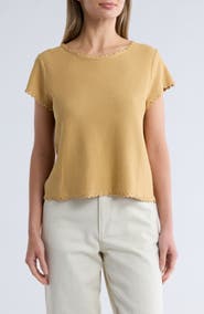 Adrianna Papell Boat Neck Cap Sleeve Seed Stitch Sweater
