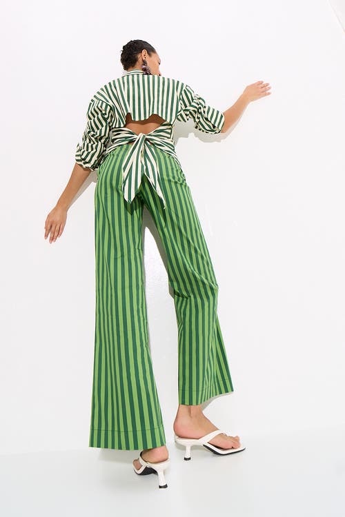 Simonmiller Pia Poplin Pant In Gummy Green/moss