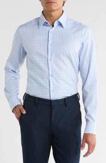 Duchamp Slim Fit Check Stretch Cotton Dress Shirt