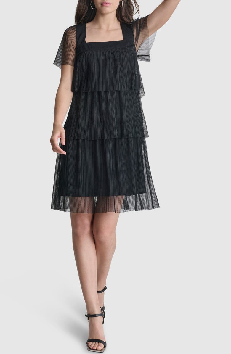 DKNY Plissé Shift Dress, Alternate, color, 