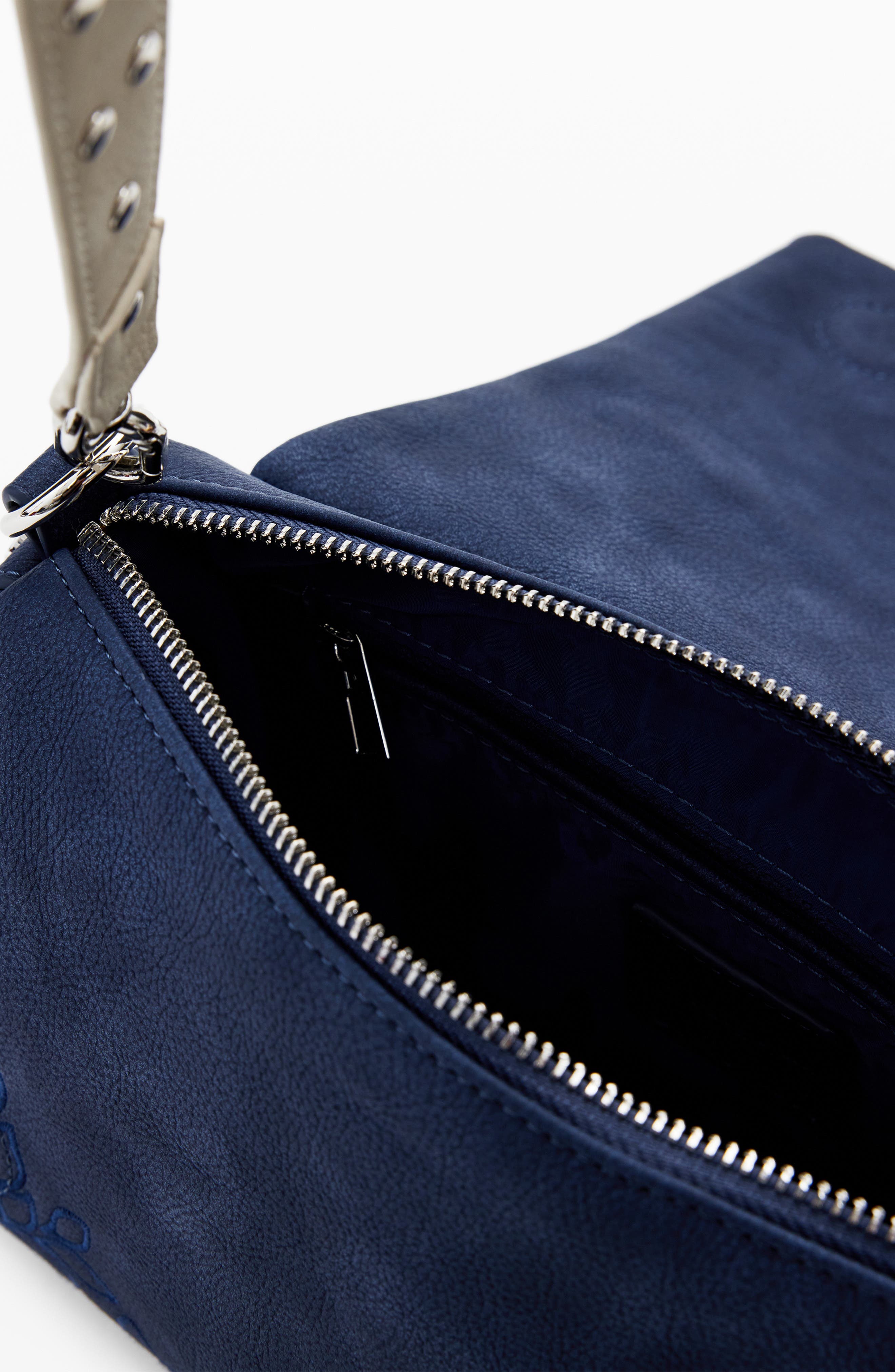 Desigual Faux Leather Crossbody Bag, Alternate, color, Dark Blue