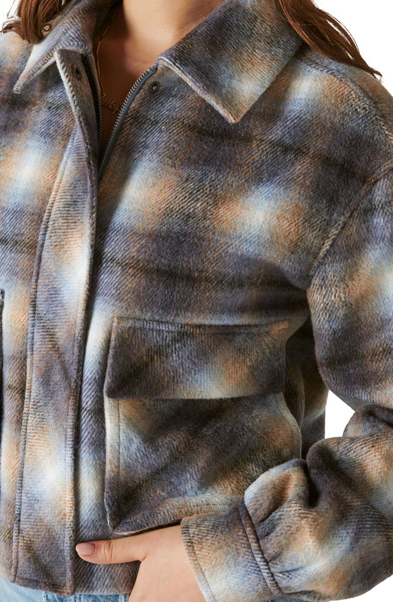 Lucky Brand Plaid Crop Jacket, Alternate, color, 