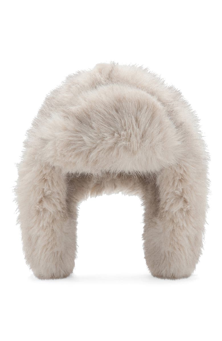 MANGO Faux Fur Trapper Hat, Main, color, Beige