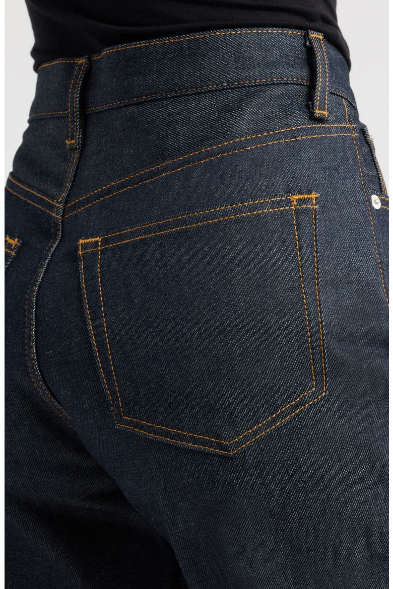 High Waist Long Denim Shorts, Alternate, color, BLUE