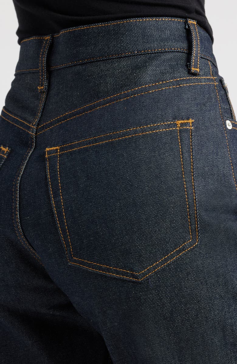 COS High Waist Long Denim Shorts, Alternate, color, Blue