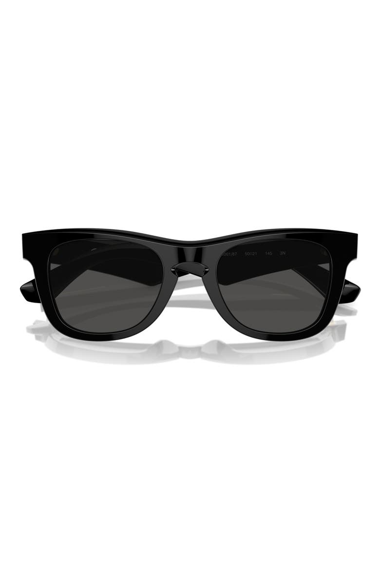 50mm Square Sunglasses, Main, color, BLACK