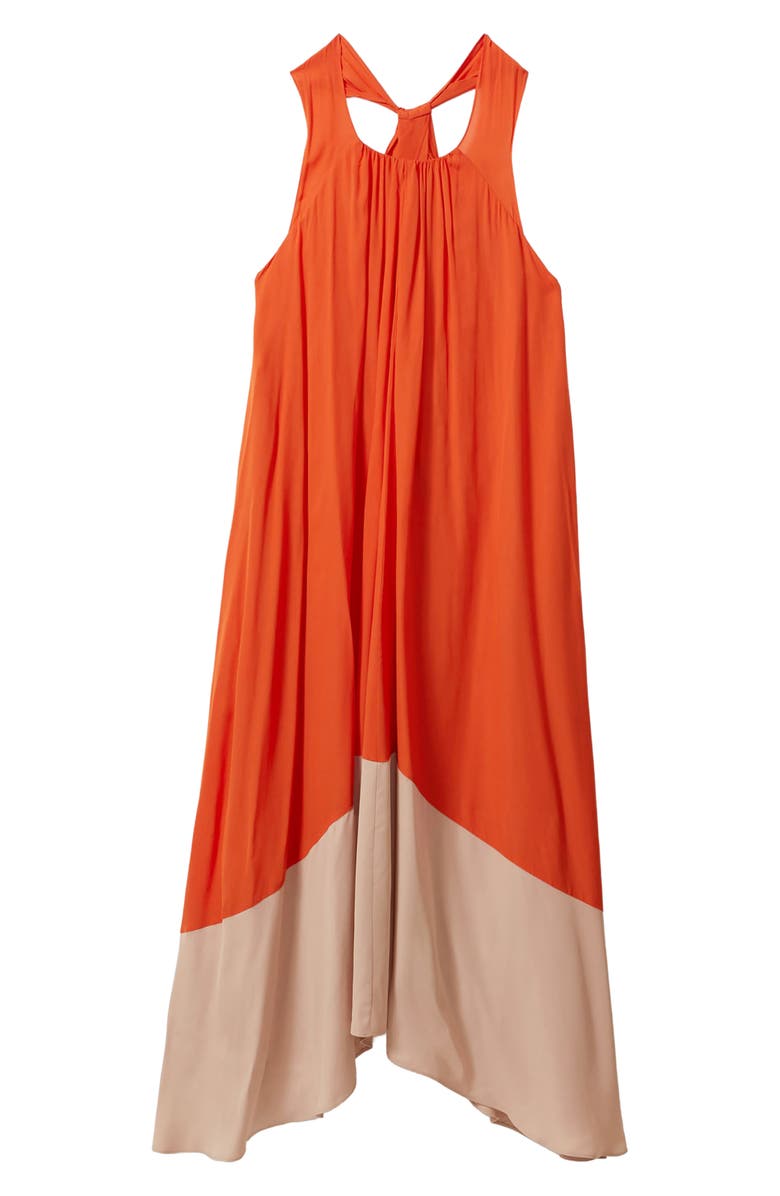Reiss Elias Colorblock Midi Sundress, Alternate, color, Orange