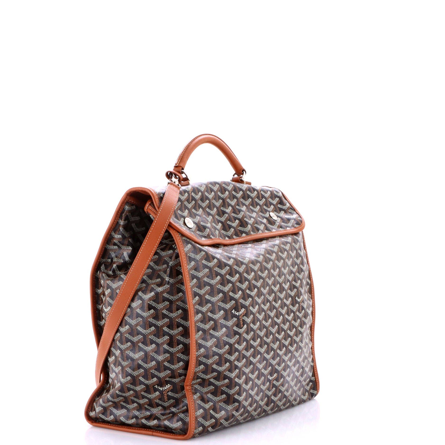 Saint Leger Briefcase Backpack Coated Canvas, Alternate, color, Brown