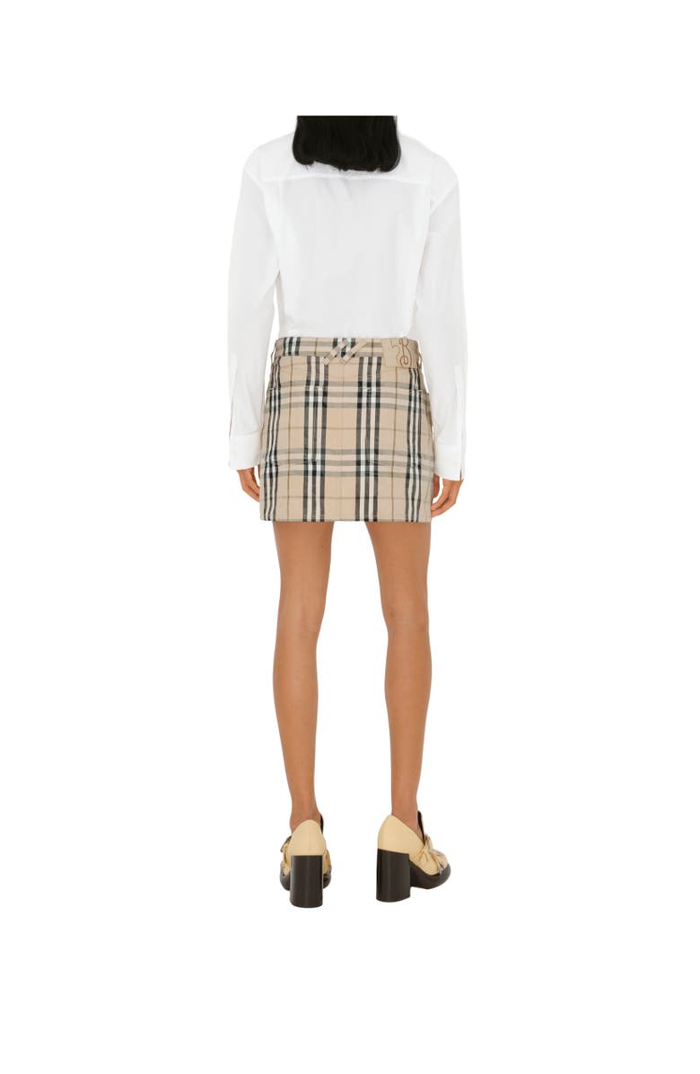 Burberry Check Denim Mini Skirt, Alternate, color, 