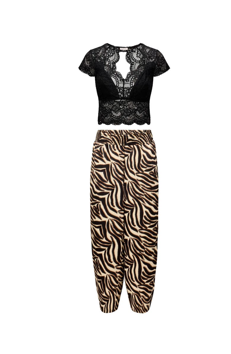Adore Me Finola Lounge Set, Alternate, color, Zebra Print