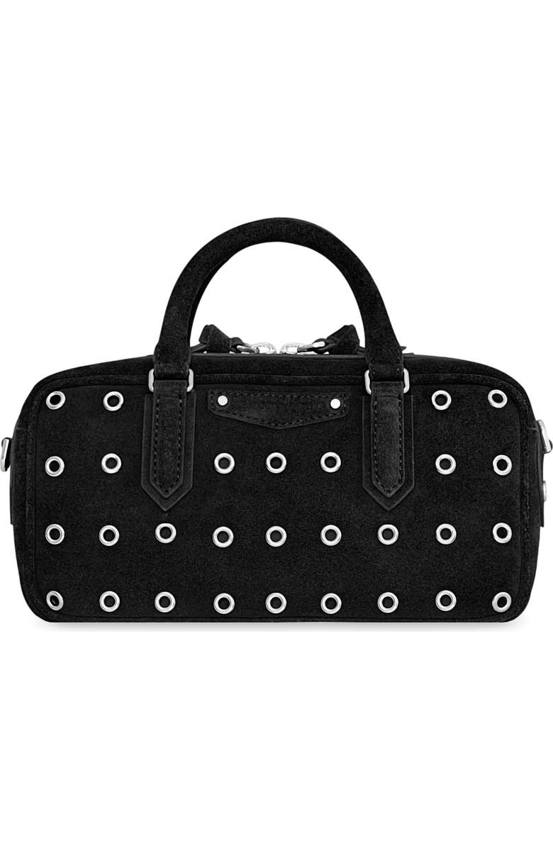 Rebecca Minkoff Industry Grommet Leather Bowler Bag, Main, color, Black