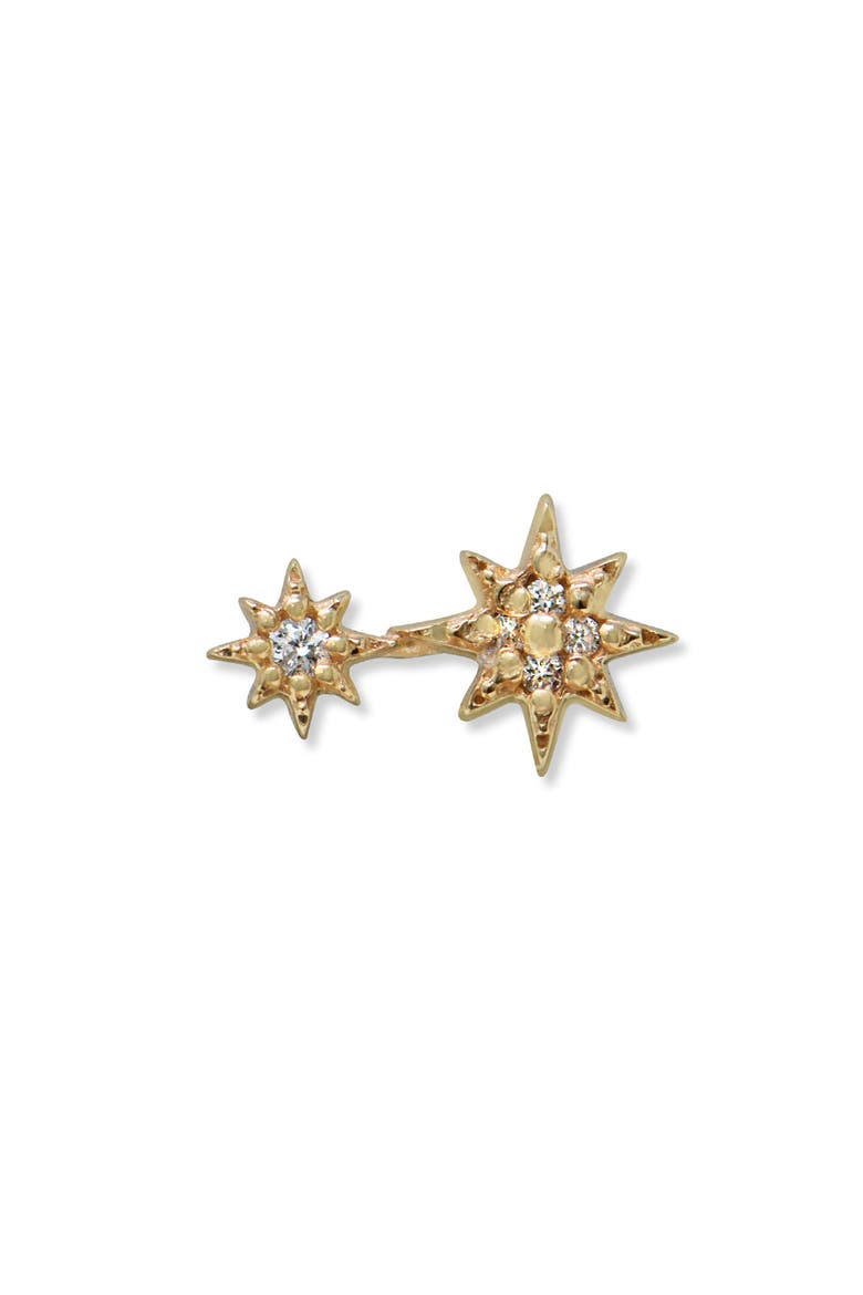 North Star Single Stud Earring, Alternate, color, GOLD LEFT