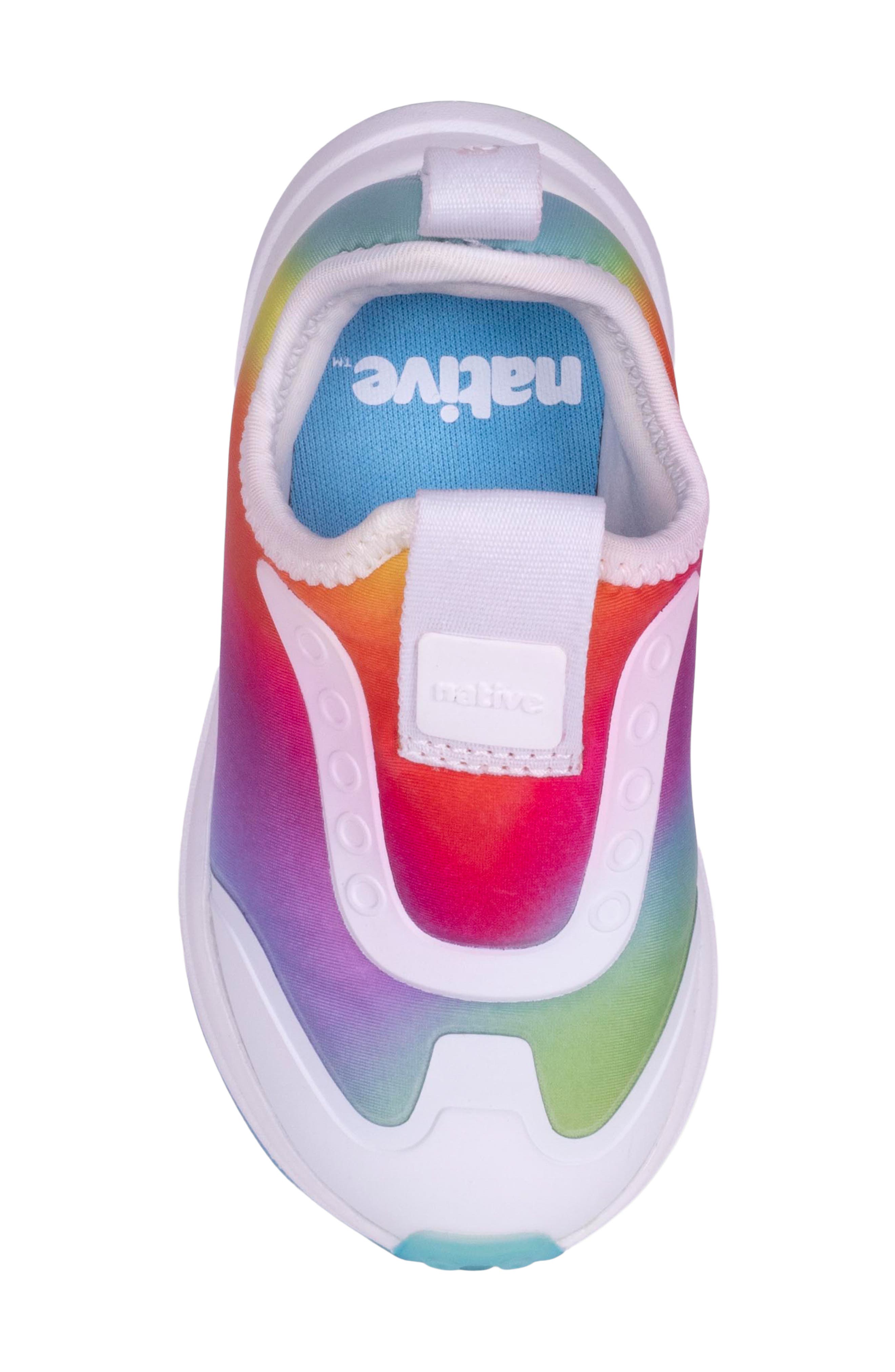 Robbie Dash Slip-On Sneaker, Alternate, color, SHLWHT/ SHLWHT/ RAINBOW