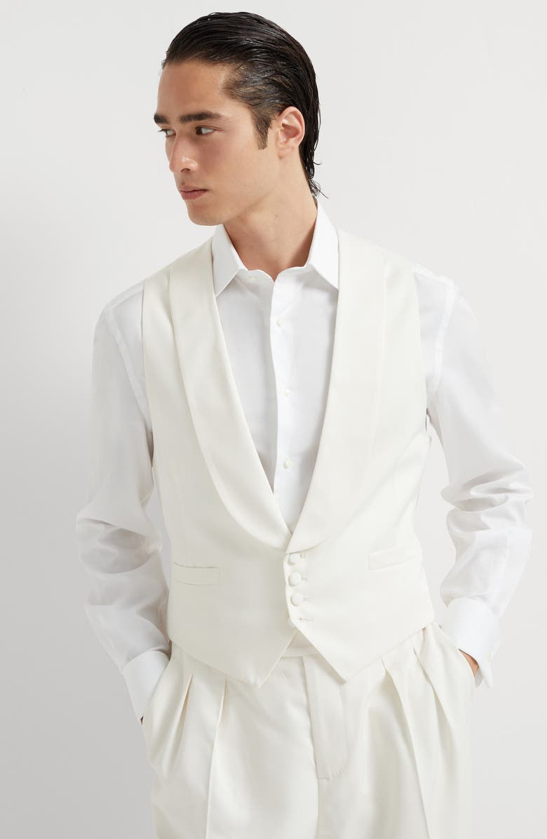 Brunello Cucinelli Waistcoat with shawl lapel, Alternate, color, 
