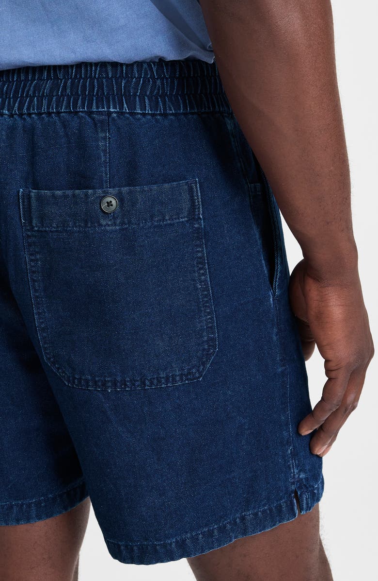Madewell Indigo Dyed Everywear Shorts, Alternate, color, Dark Indigo
