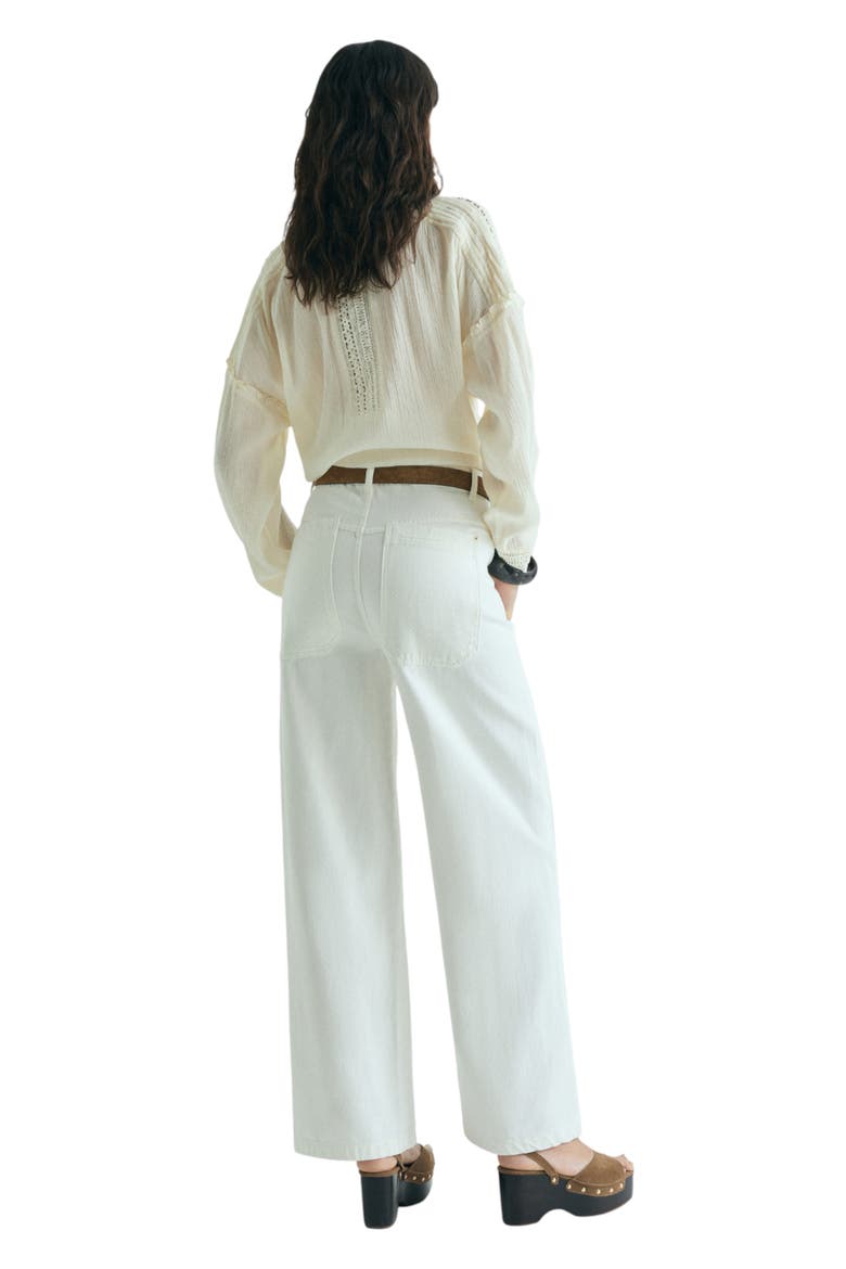 Contrast Stitching Jeans, Alternate, color, Ecru