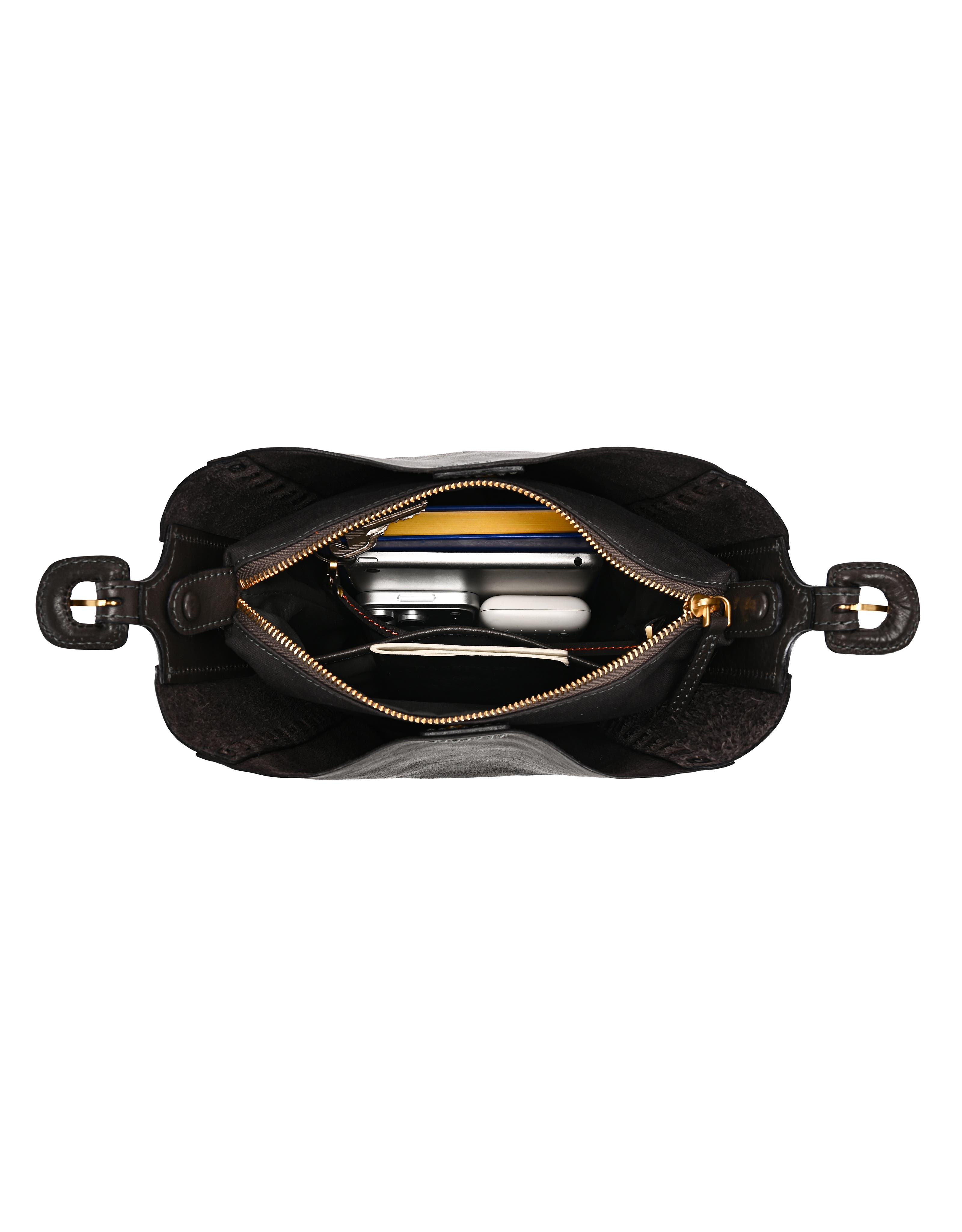 OLD TREND Juniper Genuine Leather Woven Barrel Crossbody Bag, Alternate, color, Slate