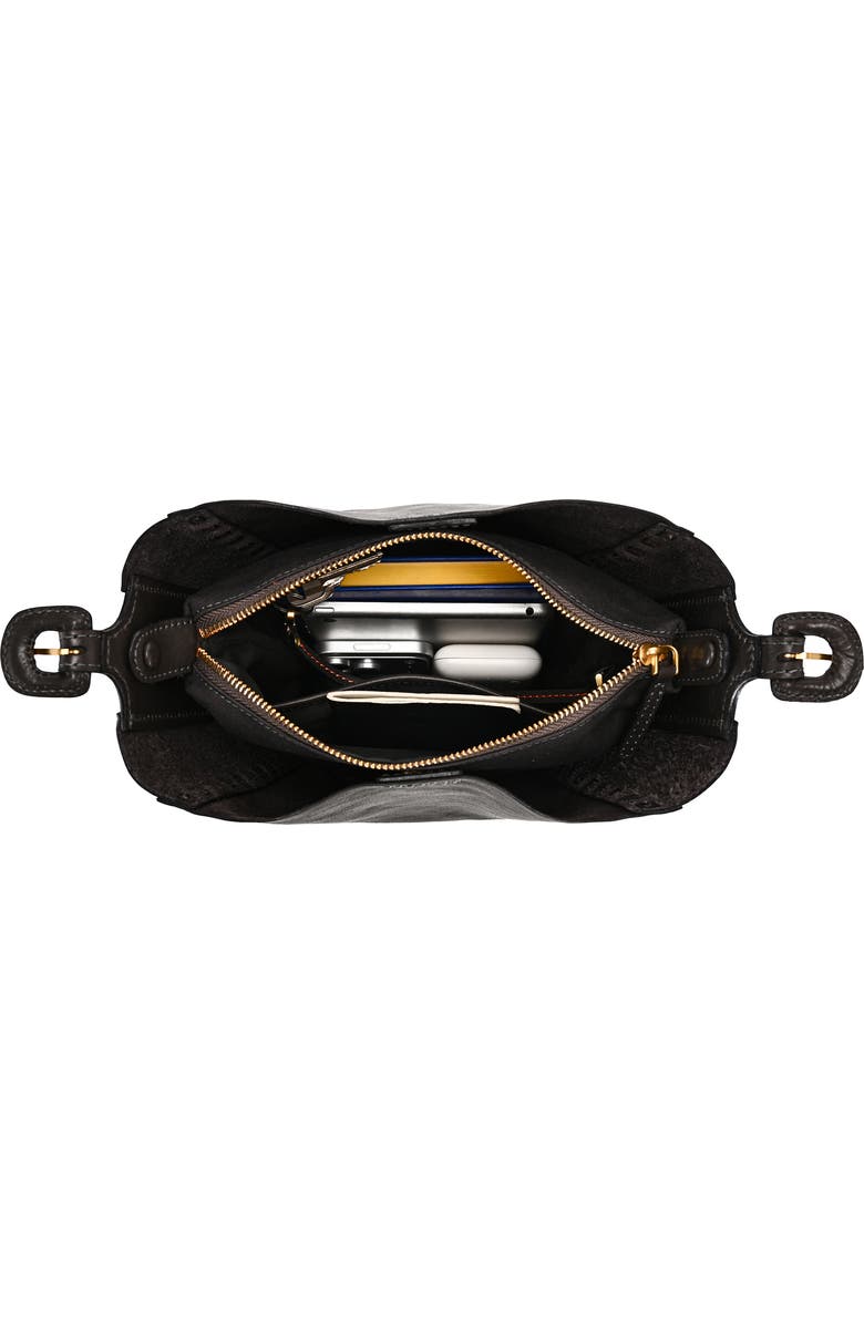 OLD TREND Juniper Genuine Leather Woven Barrel Crossbody Bag, Alternate, color, Slate