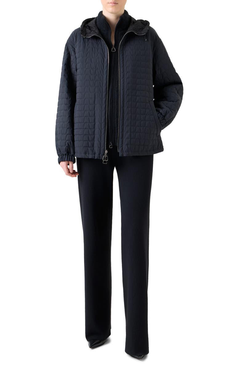 Akris Davis Quilted Techno Taffeta Parka, Alternate, color, Denim-Black