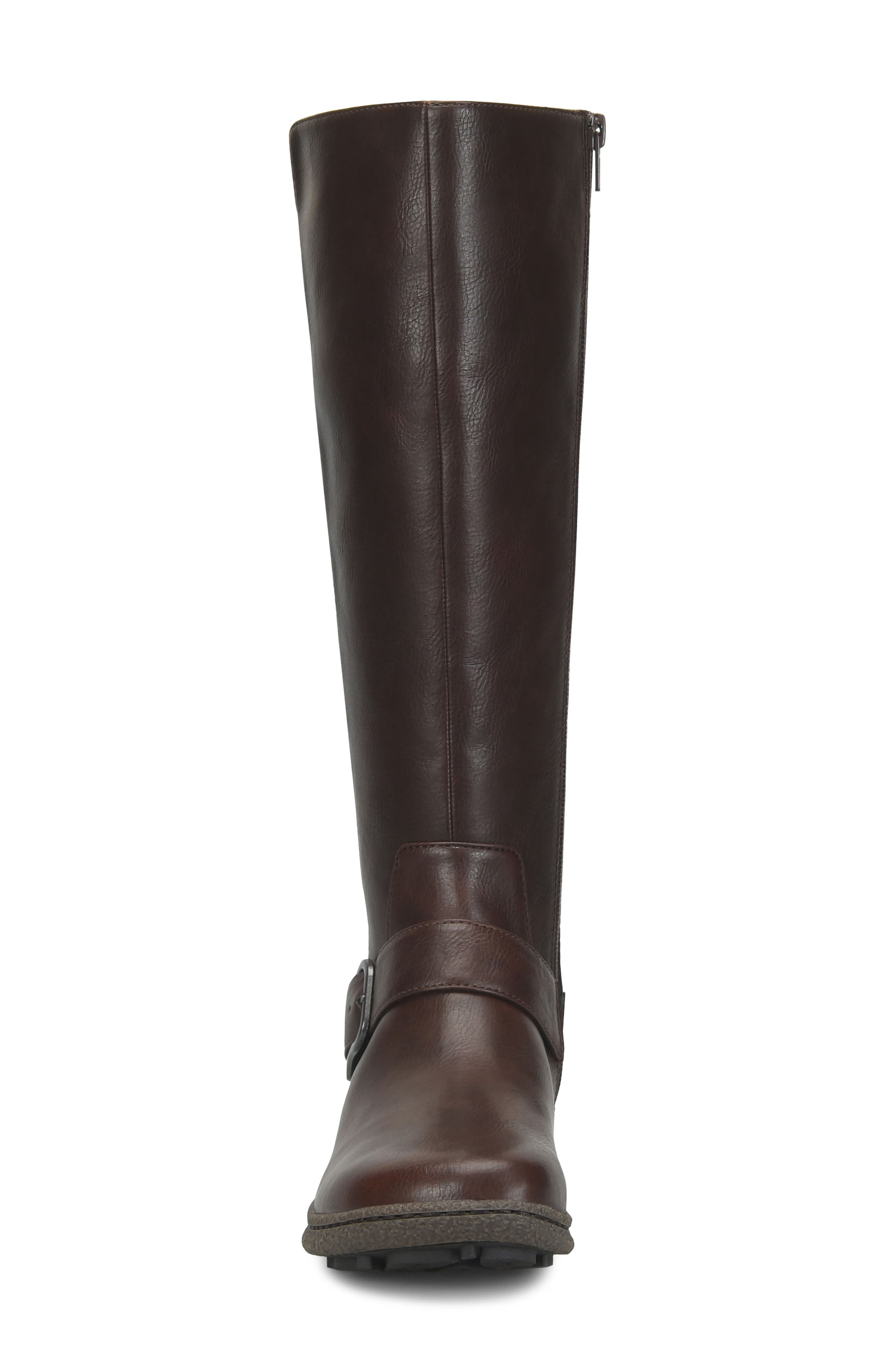 Nicoya Faux Leather Knee High Boot, Alternate, color, DARK BROWN