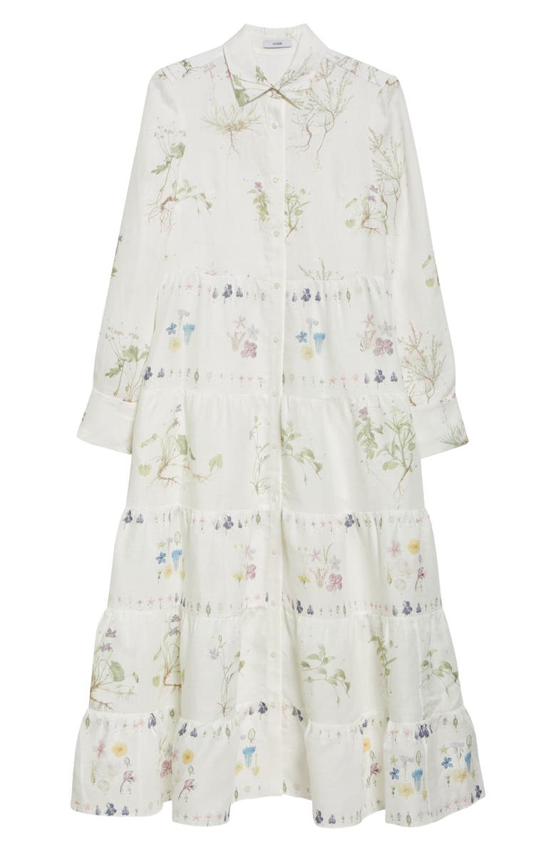 Erdem Long Sleeve Linen Shirtdress, Alternate, color,