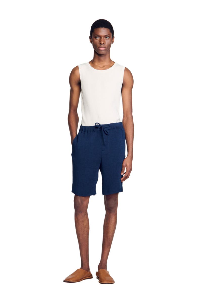 SANDRO Pleated Bermuda shorts, Alternate, color, 