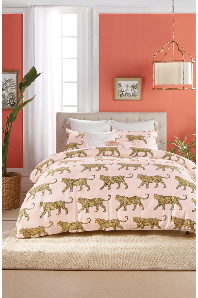 Catwalk Leopard Comforter & Sham Set, Alternate, color, BLUSH
