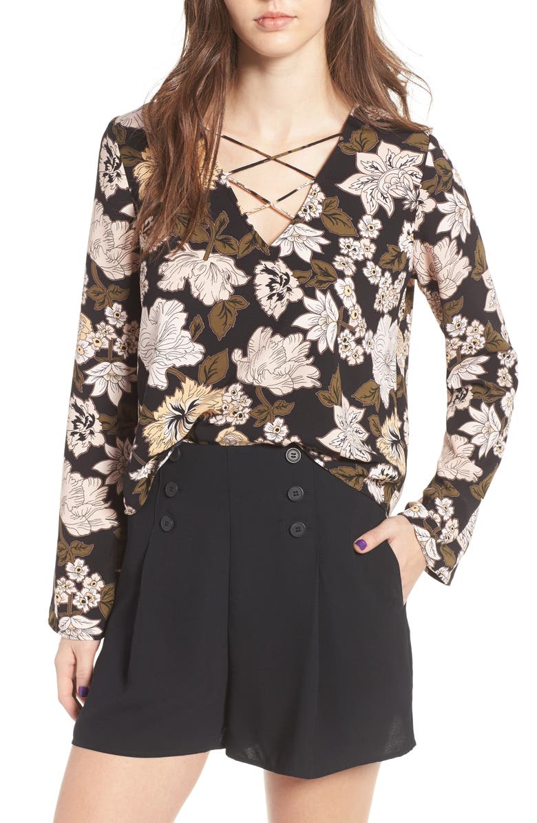 Leith Lace Up Blouse, Main, color,