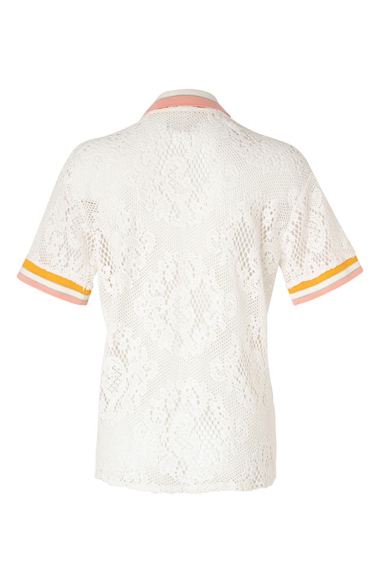 Maaji Flowery Lana Open Knit Cover-Up Shirt, Alternate, color, Beige Overflow