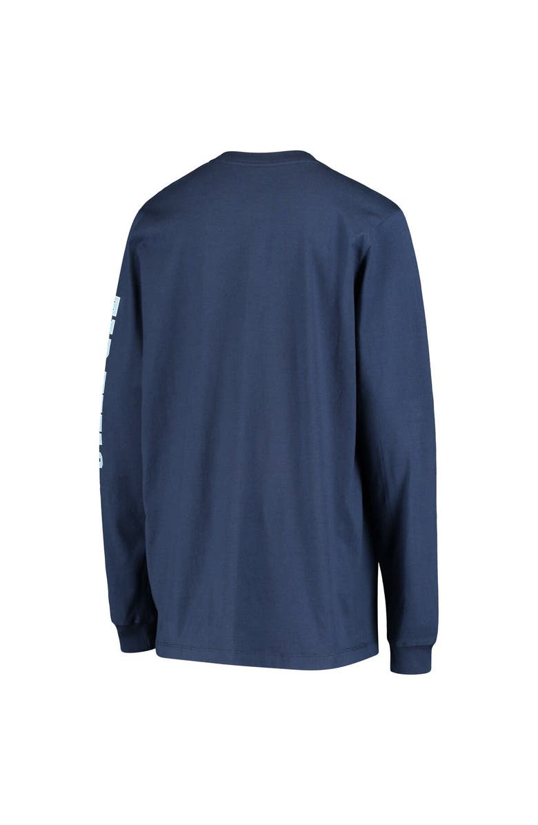 Nike Youth Nike Navy North Carolina Tar Heels Arch & Logo 2-Hit Long Sleeve T-Shirt, Alternate, color, Navy