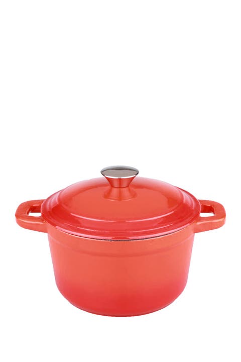 Cast Iron Orange 7 Qt. Covered Stockpot
